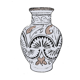 Het rode bonte vaasje