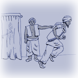 De huisslaaf stuurde de waterdrager weg