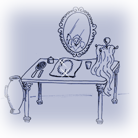 De ketting op de kaptafel